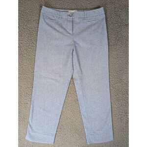 Talbots Chino Pants 4P Petite Chambray 100% Cotton Blue Cropped Coastal Preppy
